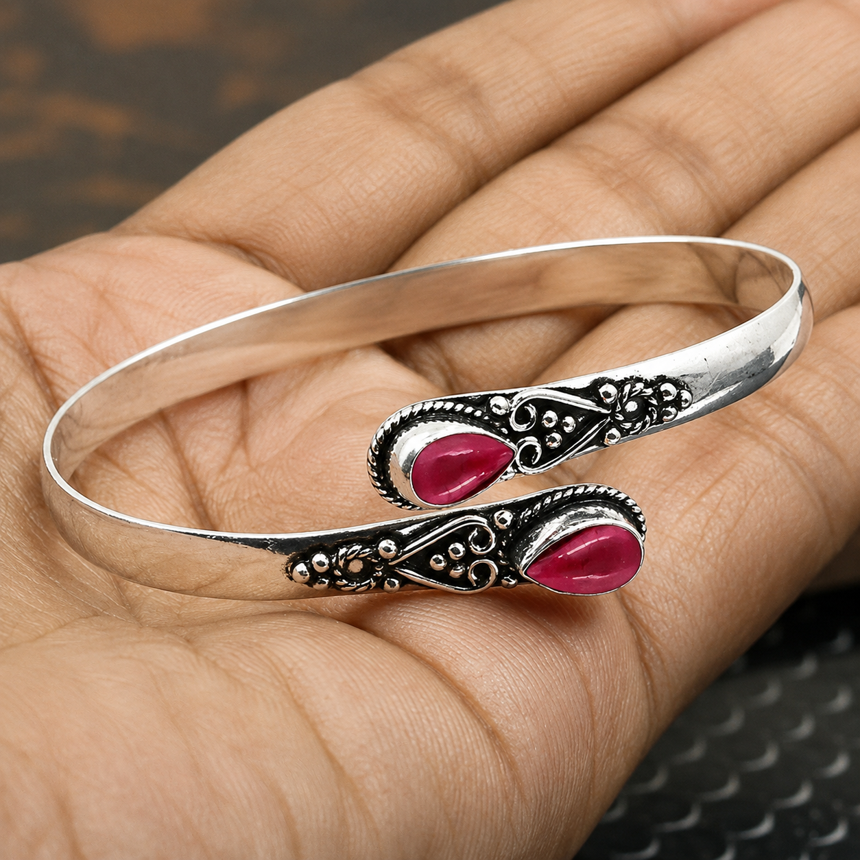 Rebecca - Vintage zilveren armband met agaat