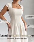 Margot | Elegante midi jurk vierkante hals