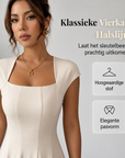 Margot | Elegante midi jurk vierkante hals