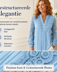Nadia | Geplooide blouse met kanten mouwen