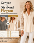 Nadia | Geplooide blouse met kanten mouwen