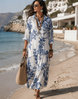 Suzanne - Bohemian maxi jurk met Knopen
