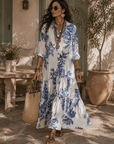 Suzanne - Bohemian maxi jurk met Knopen