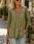 Babette | Vintage Blouse Met Bloemenpatroon