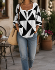 Beatrix | Comfortabele Geometrische Blouse