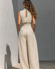 Naomi - Minimalistische tanktop en brede broek set