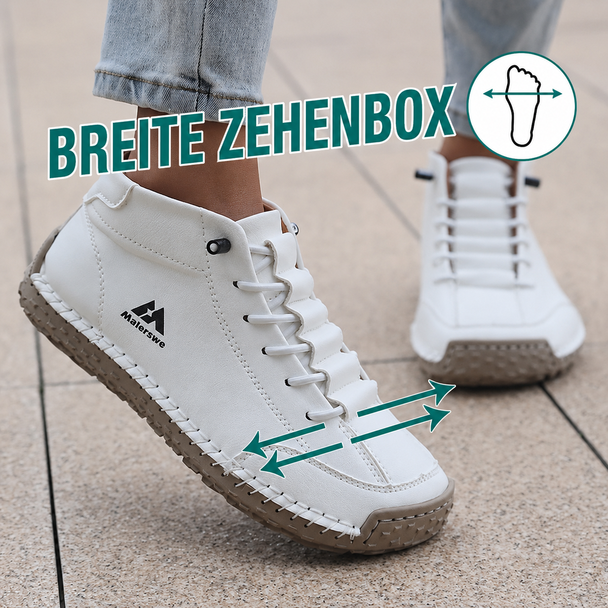 Mona - Comfortsneaker met extra brede teenbox