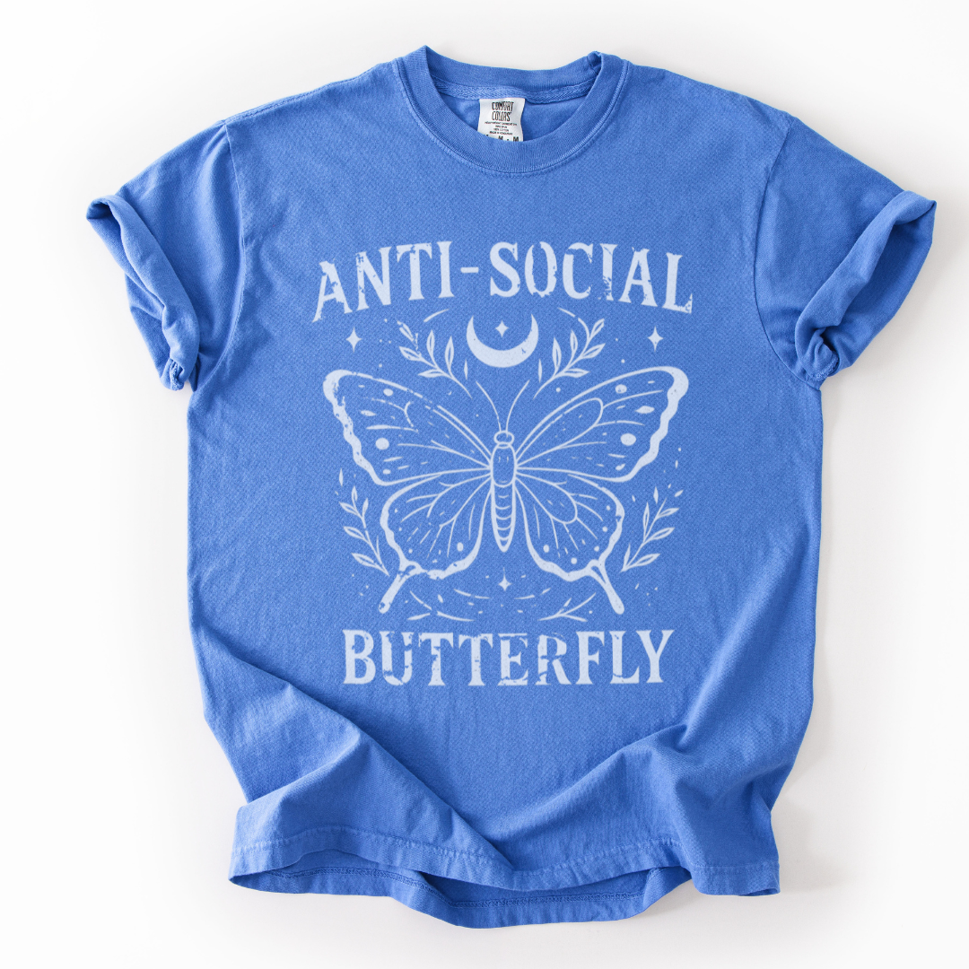 Anti-Social Butterfly - Comfort Colors Relaxed Fit Premium T-Shirt