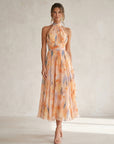 Esther™ | Halterjurk met Aquarelprint