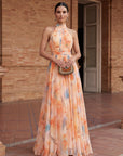 Esther™ | Halterjurk met Aquarelprint