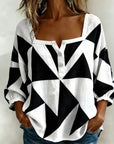 Beatrix | Comfortabele Geometrische Blouse