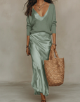 Anaïs – Elegante midi satijnen jurk
