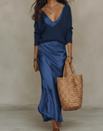 Anaïs – Elegante midi satijnen jurk