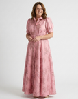 Xanthea | Maxi jurk met korte mouwen, getailleerd, met bloemenpatroon