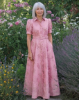 Xanthea | Maxi jurk met korte mouwen, getailleerd, met bloemenpatroon