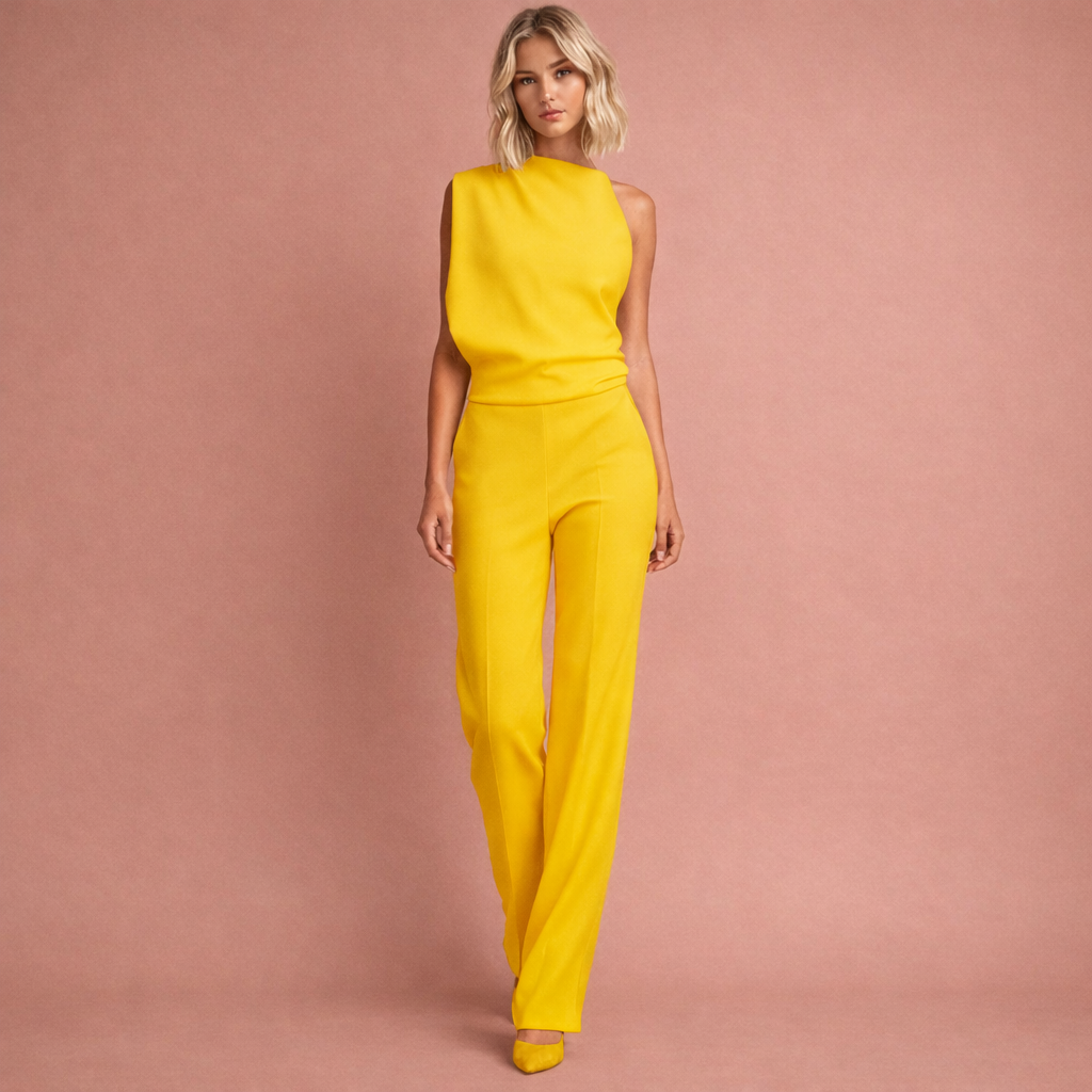 Lieke | Mouwloze Jumpsuit Met Wijde Pijpen