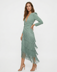 Clara | Elegante fringe jurk met mouwen