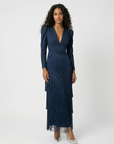 Clara | Elegante fringed jurk met mouwen