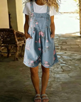 Adriana - Bloemen denim jumpsuit met zachte katoen en vintage was