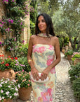 CAPRI | Lange Strapless Bloemenjurk