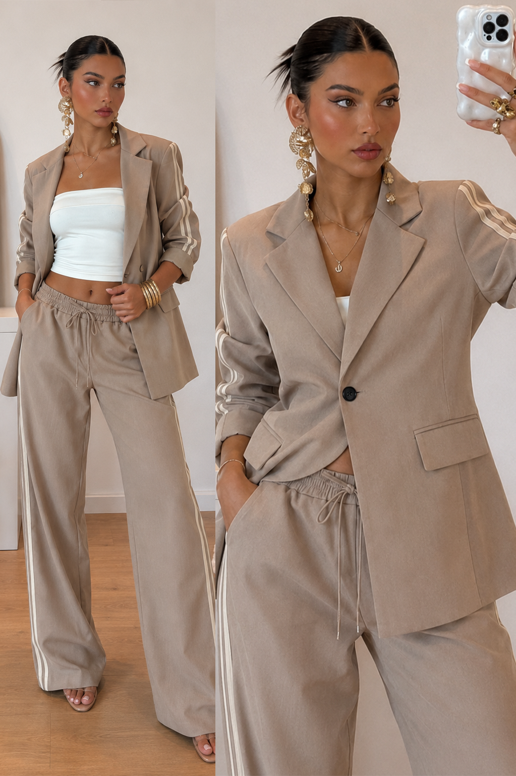 Charlotte | Tweedelige Blazer Set met Palazzo Broek