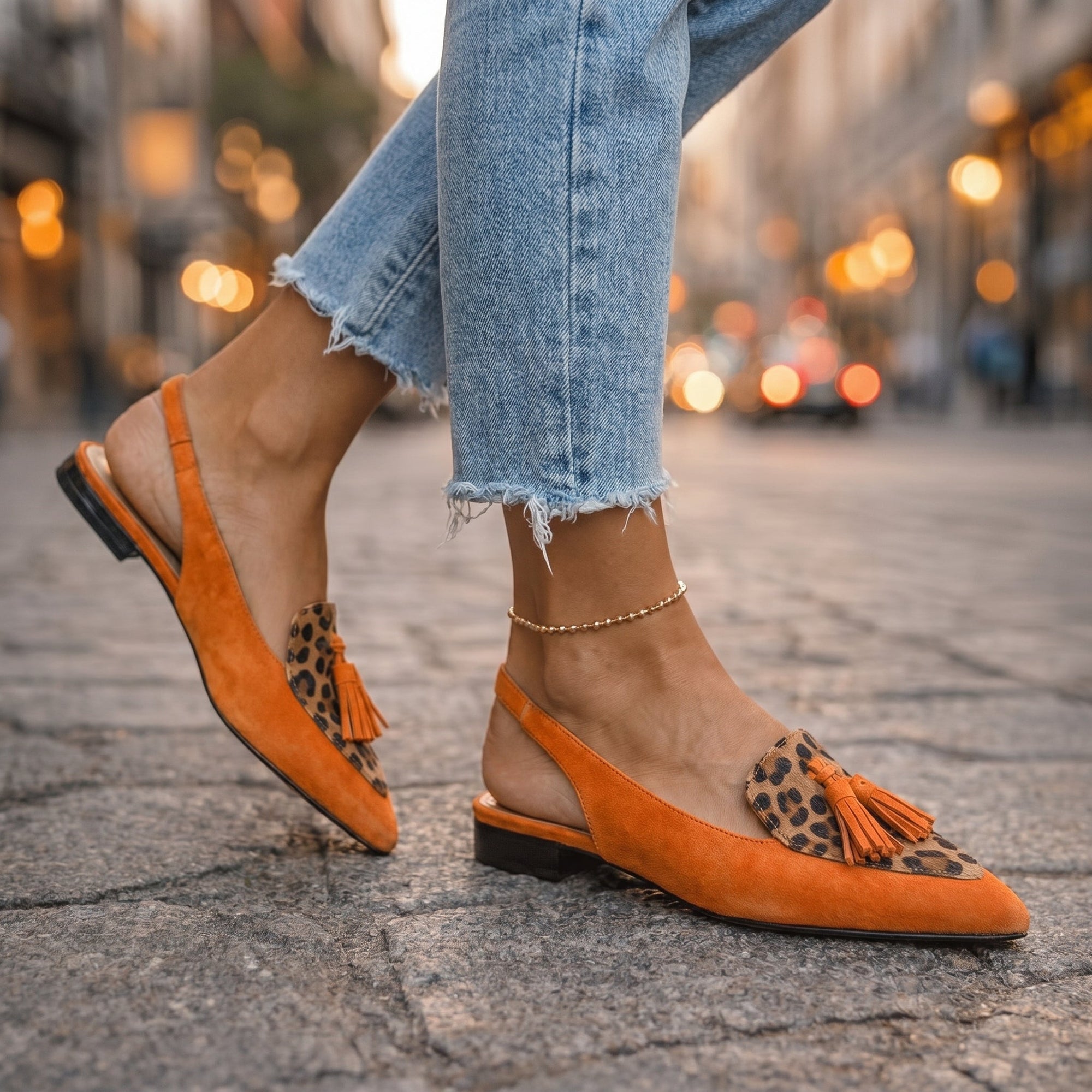 Marrit | Elegante Slingback Loafers met Franje