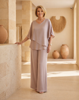 Martha - Zorgeloze Brede Pantalon Set