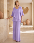 Martha - Zorgeloze Brede Pantalon Set