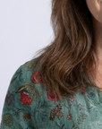 Marina | Maxi jurk met V-hals en bloemenprint met driekwartmouwen