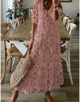 Élodie™ — Elegante fluwelen maxi jurk met bloemenprint