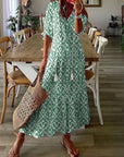 Élodie™ — Elegante fluwelen maxi jurk met bloemenprint