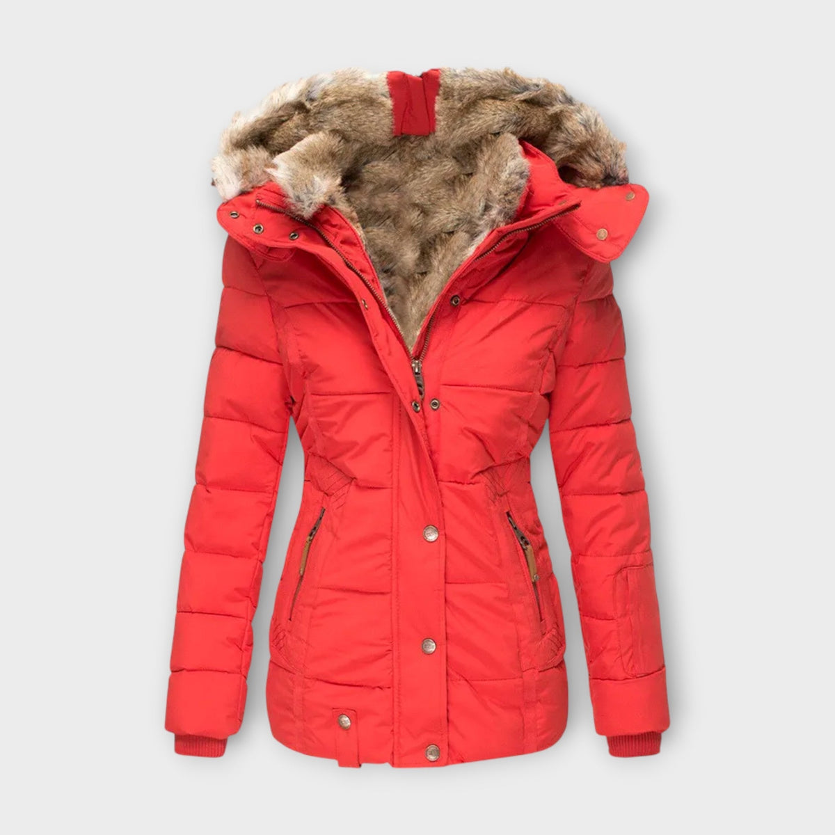 Emine ™ | Leren jas met bont