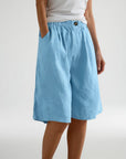 Wandeline™ — Korte ruime elastische taille comfortabele natuurlijke zomerbroek
