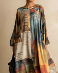 Losse en stijlvolle maxi-jurk met urban-stijl print