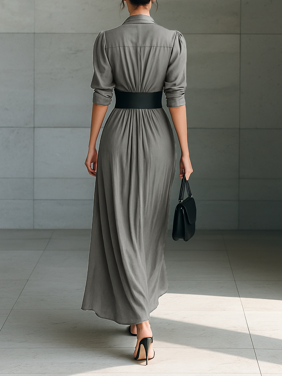 Kelly - Lange plissé jurk