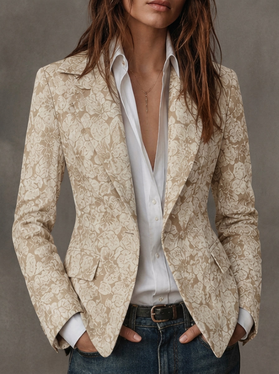 Antonia | Blazer van Jacquard met Paisleyprint