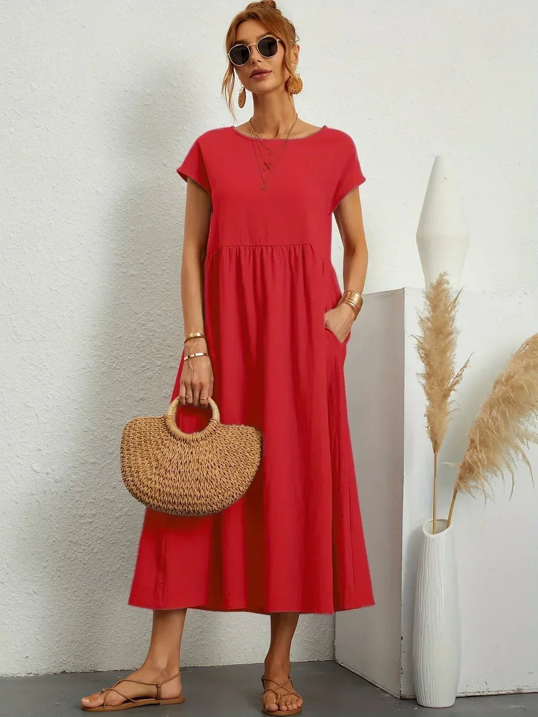 Gabrielle™ — Midi jurk met tijdloze elegante stof