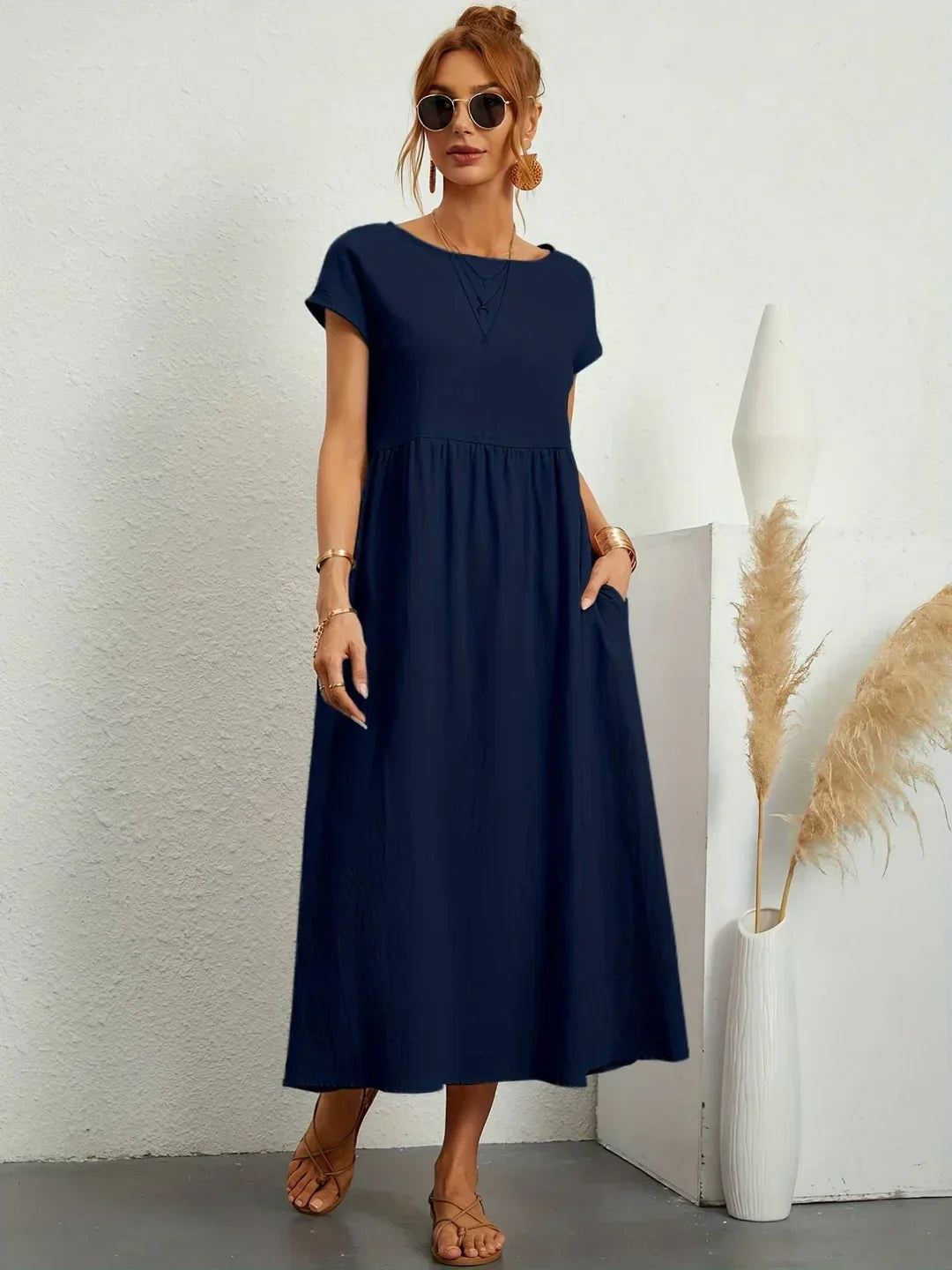 Gabrielle™ — Midi jurk met tijdloze elegante stof