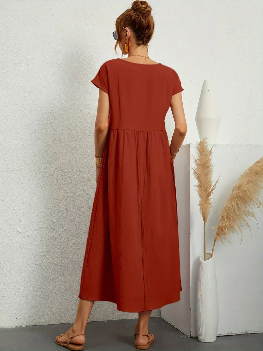 Gabrielle™ — Midi jurk met tijdloze elegante stof