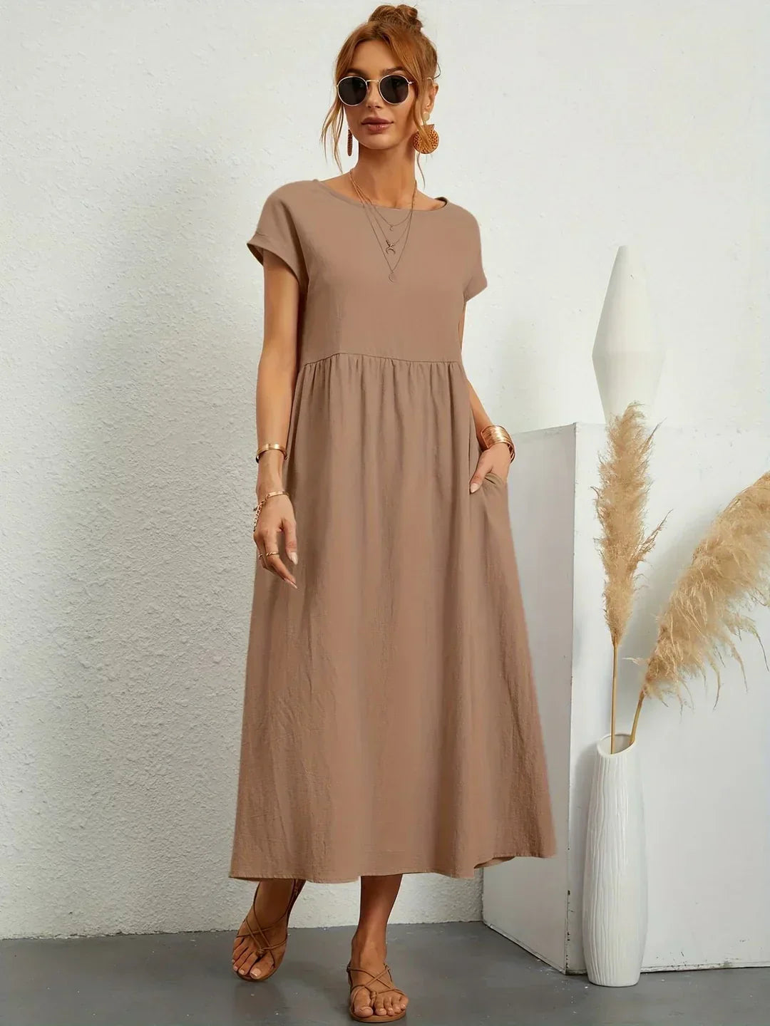 Gabrielle™ — Midi jurk met tijdloze elegante stof