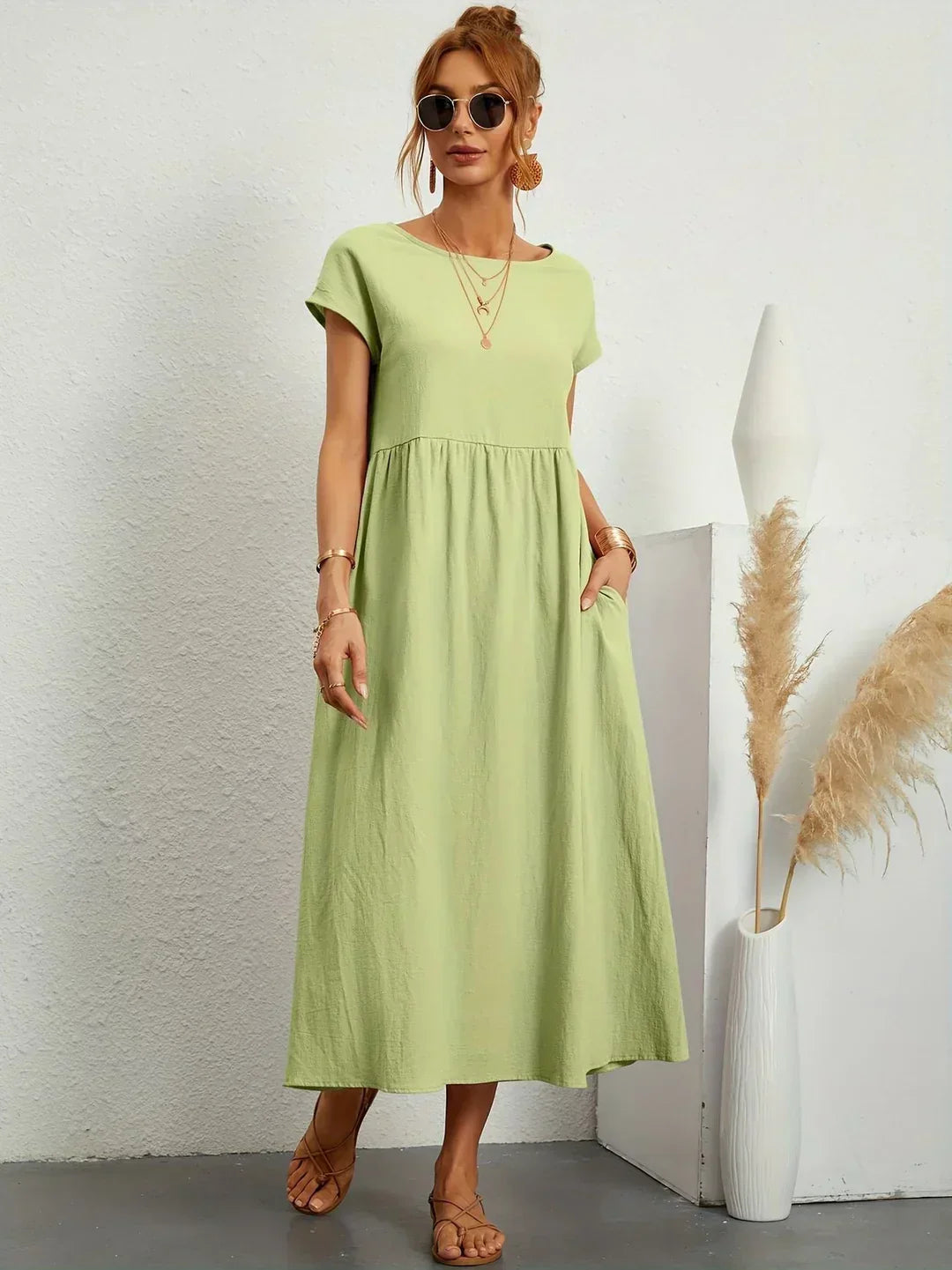 Gabrielle™ — Midi jurk met tijdloze elegante stof