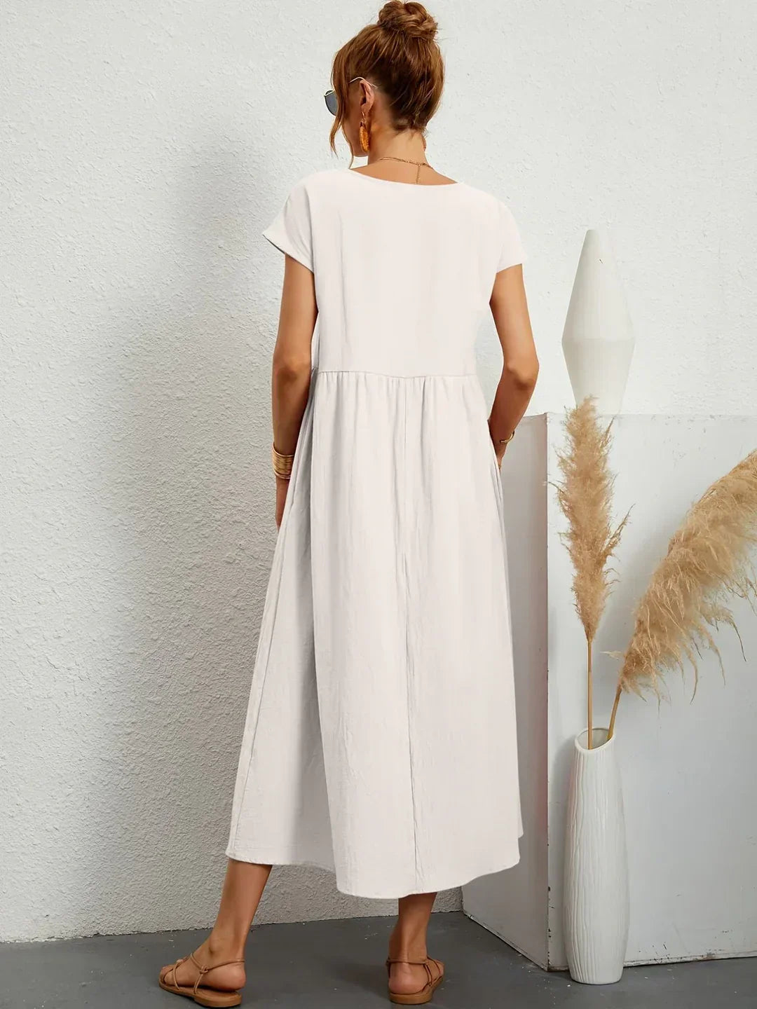 Gabrielle™ — Midi jurk met tijdloze elegante stof
