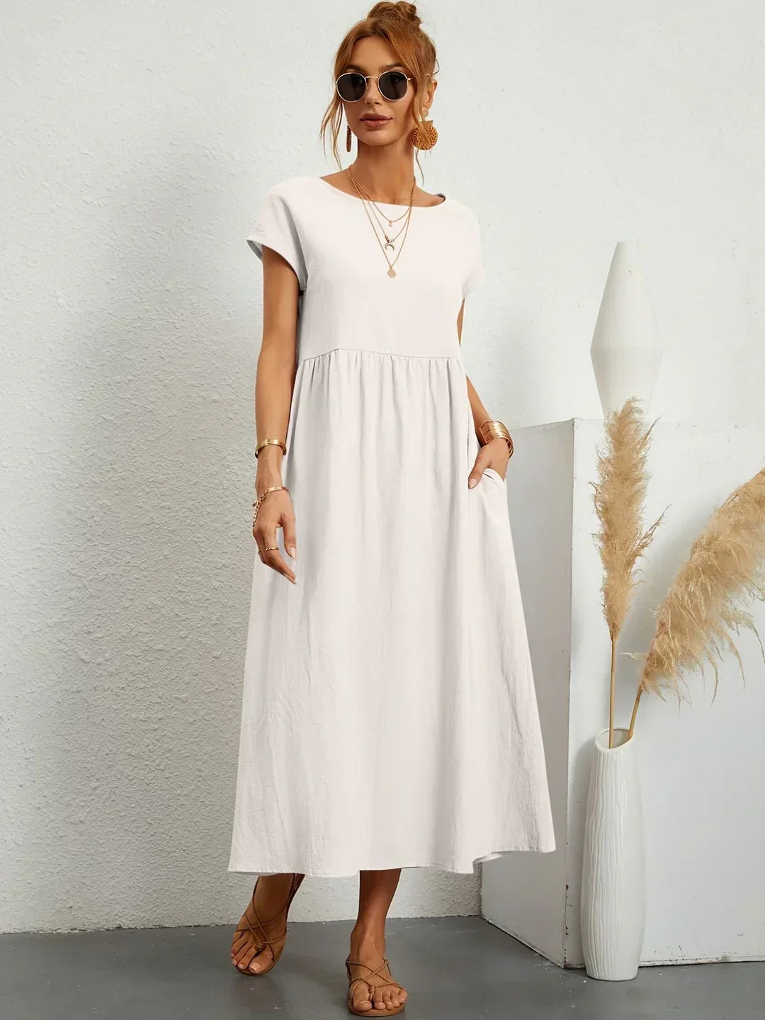 Gabrielle™ — Midi jurk met tijdloze elegante stof