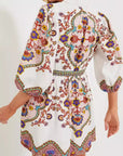 Romy - Elegante jurk met print en blousekraag