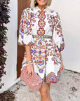 Romy - Elegante jurk met print en blousekraag