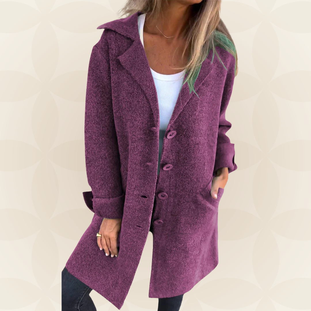 Sofia – Jas van zachte stof met knoopsluiting