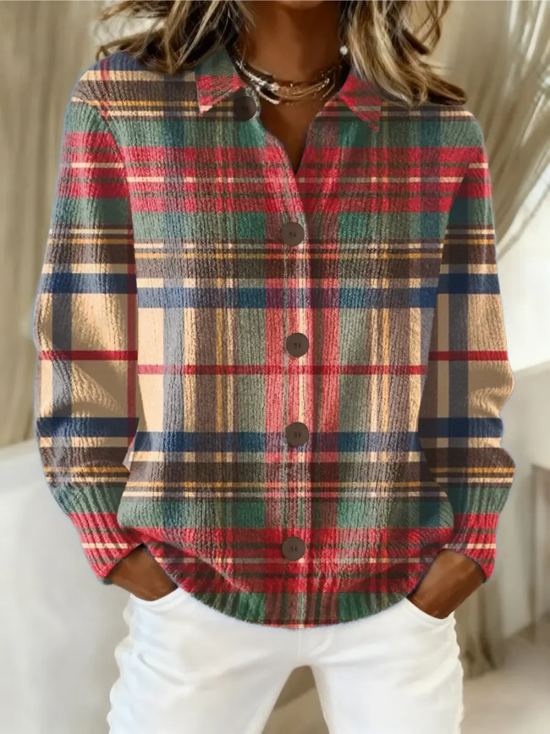 Gloria | Multicolor Geruite Knopen Cardigan