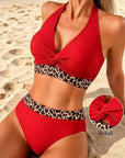 Bikini Geribbeld Leopard Kleurblok
