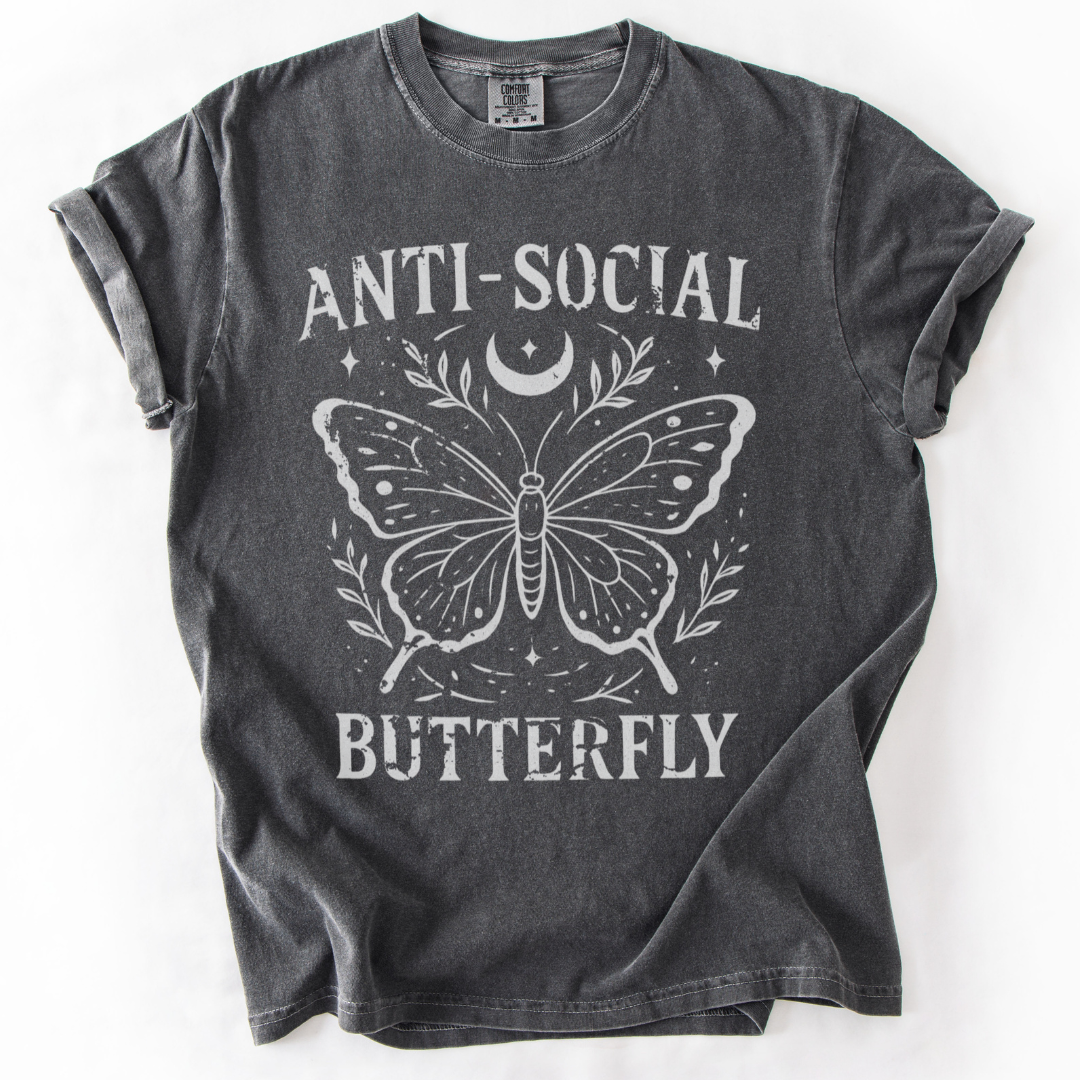 Anti-Social Butterfly - Comfort Colors Relaxed Fit Premium T-Shirt