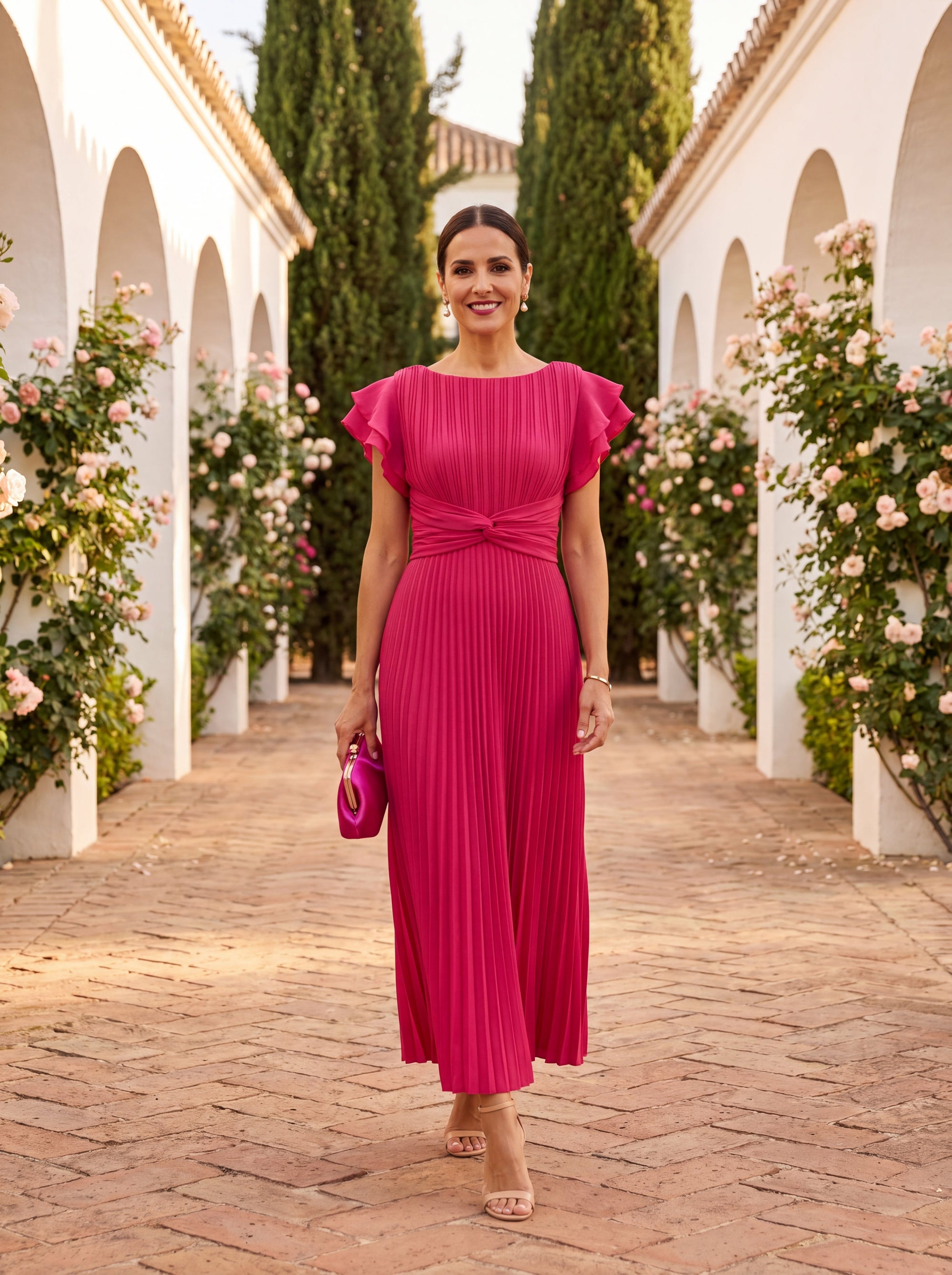Seraphina | Elegante Maxi Jurk met Geplooide Taille
